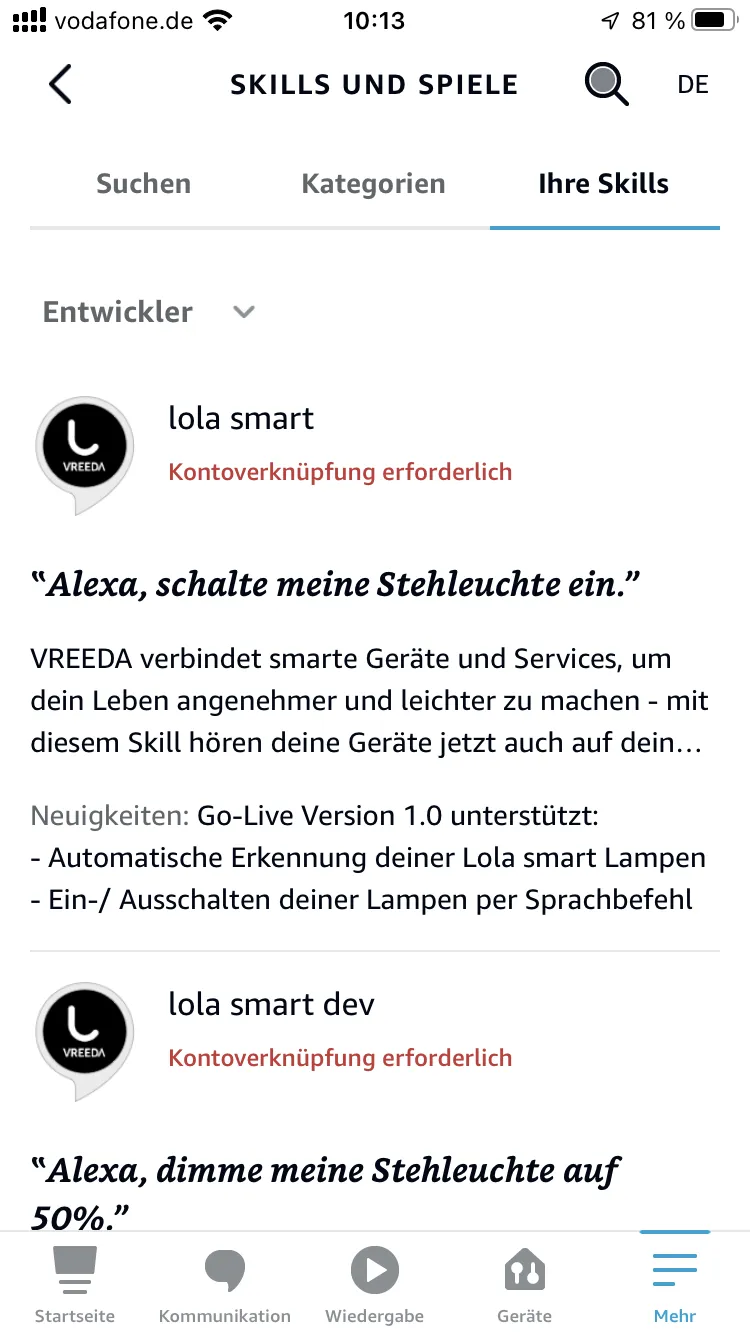 VREEDA Skill-Detailseite