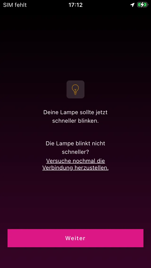 Bestätigung des schnelleren Blinkens